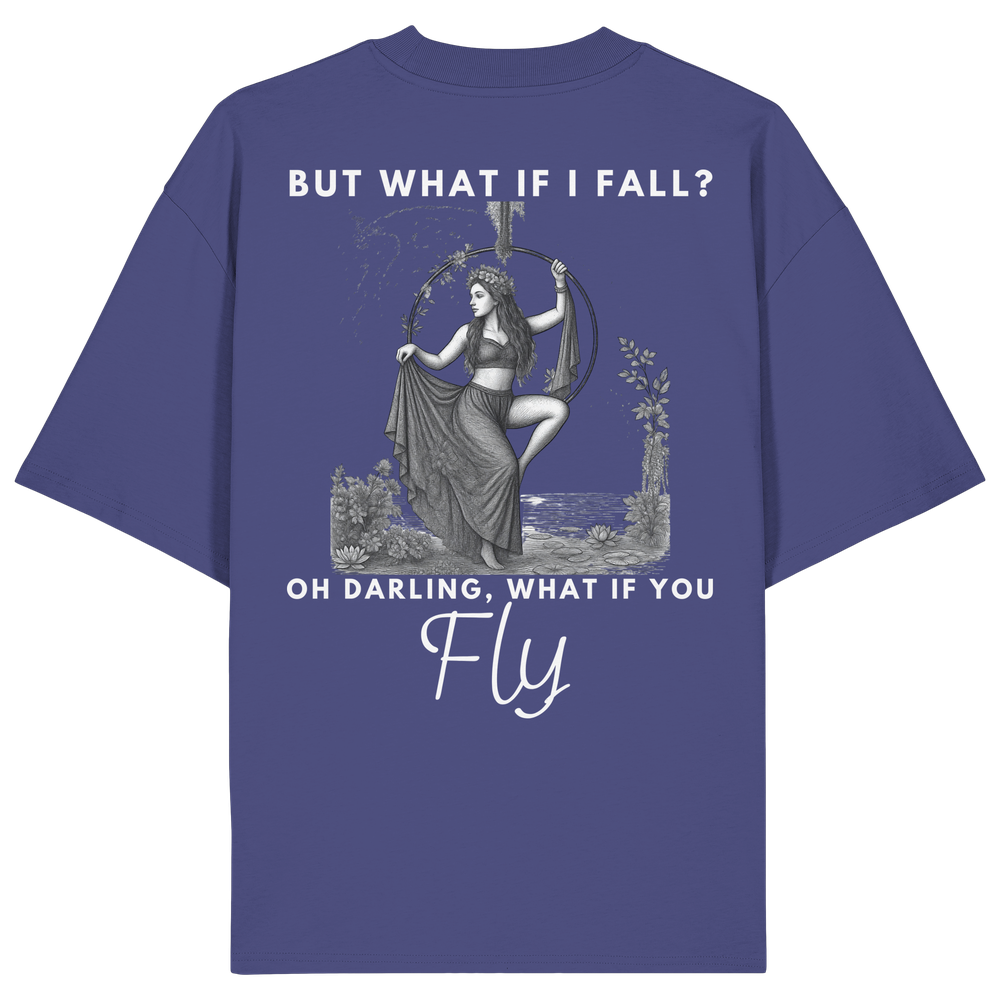 Unisex oversized "what if i fall hoop" - Organic Oversize Shirt – Bild 4