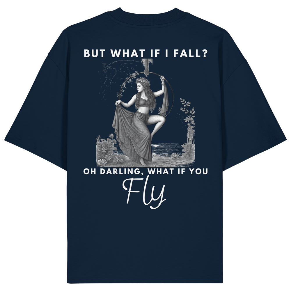 Unisex oversized "what if i fall hoop" - Organic Oversize Shirt – Bild 6